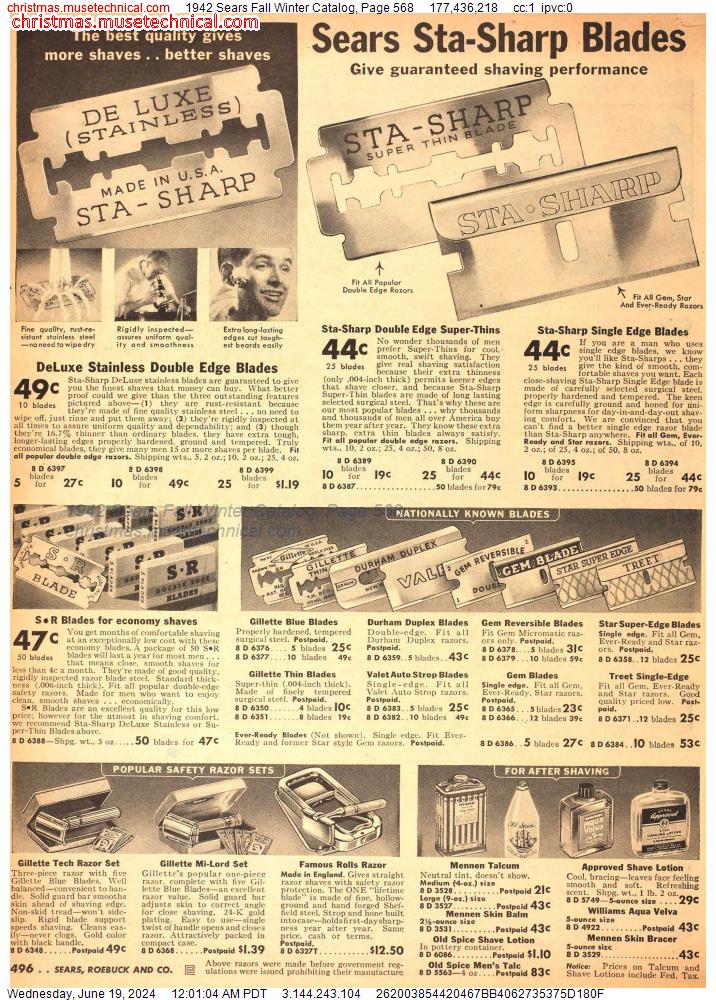1942 Sears Fall Winter Catalog, Page 568