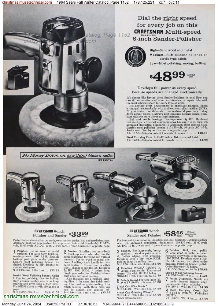 1964 Sears Fall Winter Catalog, Page 1152