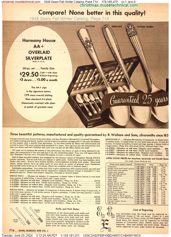 1948 Sears Fall Winter Catalog, Page 714