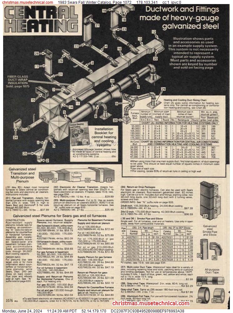 1983 Sears Fall Winter Catalog, Page 1072