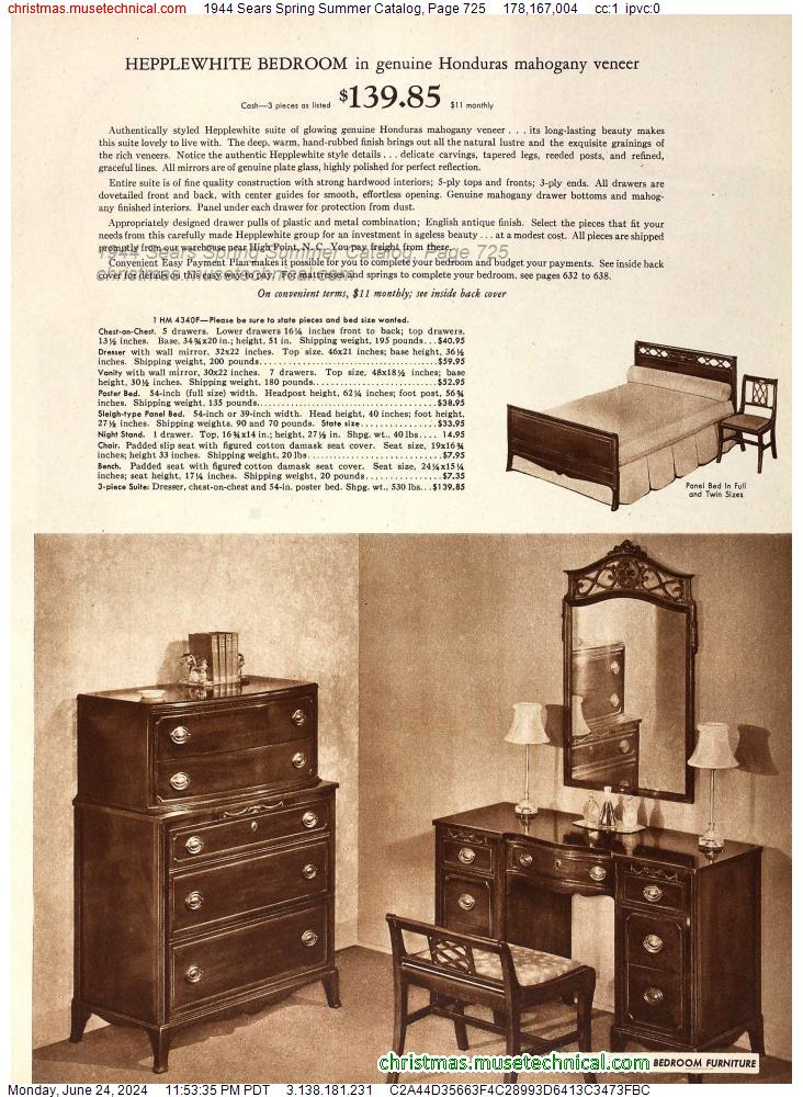1944 Sears Spring Summer Catalog, Page 725