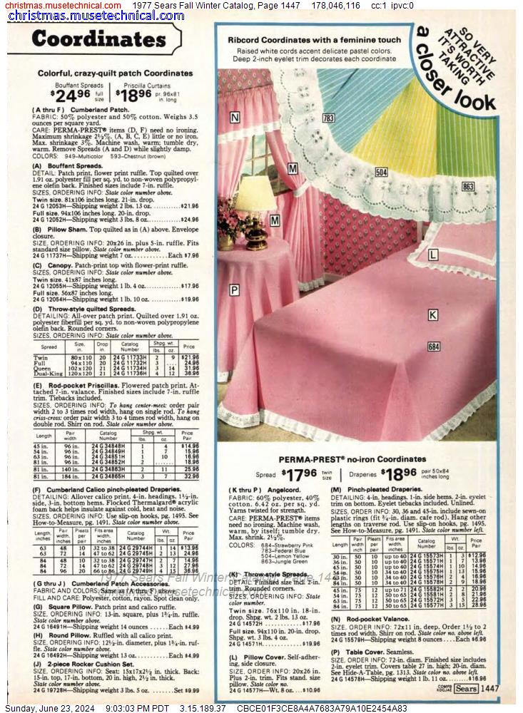 1977 Sears Fall Winter Catalog, Page 1447
