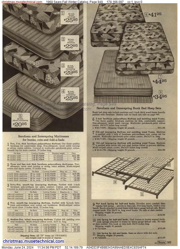 1968 Sears Fall Winter Catalog, Page 949