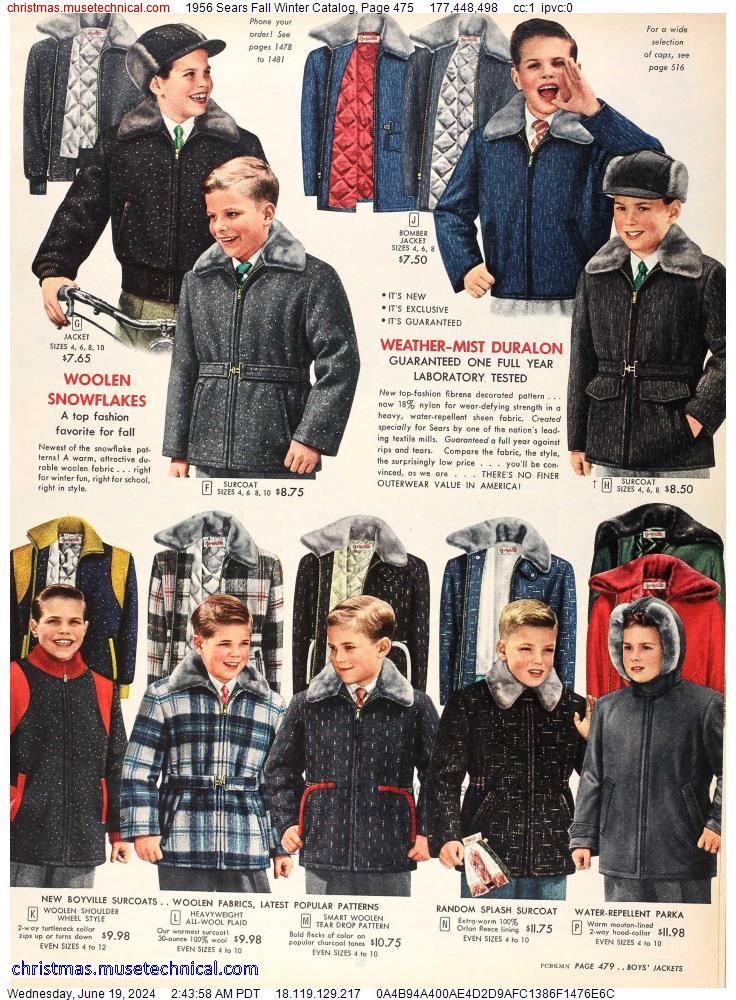 1956 Sears Fall Winter Catalog, Page 475