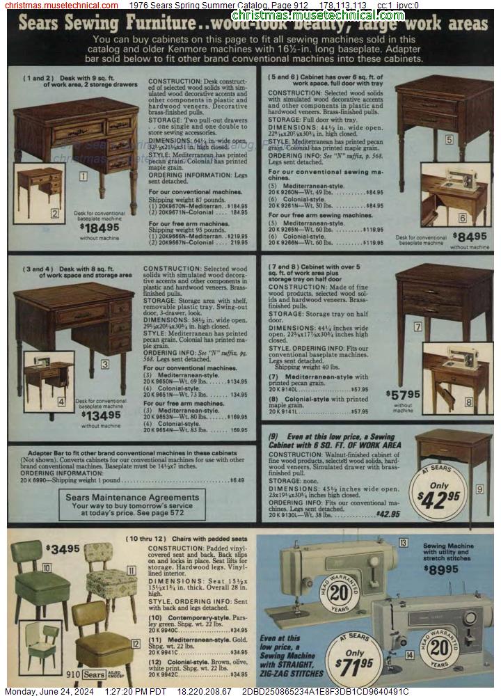 1976 Sears Spring Summer Catalog, Page 912
