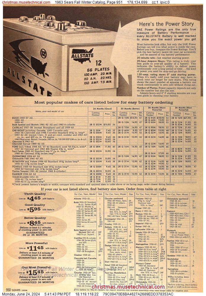 1963 Sears Fall Winter Catalog, Page 951
