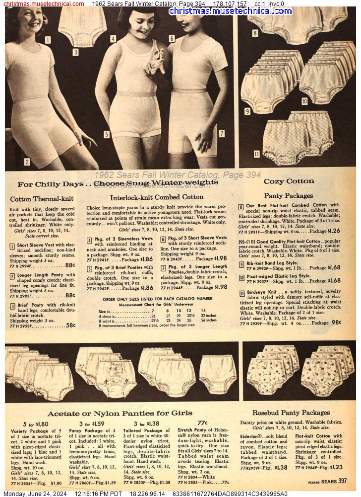 1962 Sears Fall Winter Catalog, Page 394