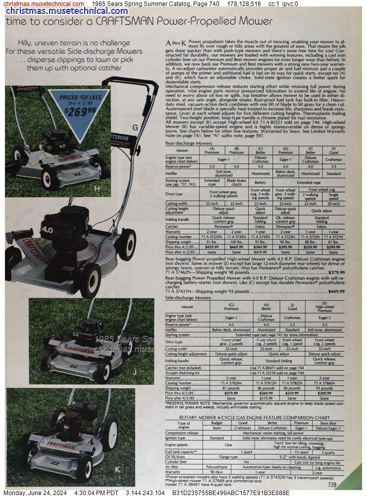1985 Sears Spring Summer Catalog, Page 740