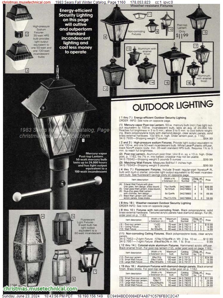 1983 Sears Fall Winter Catalog, Page 1160