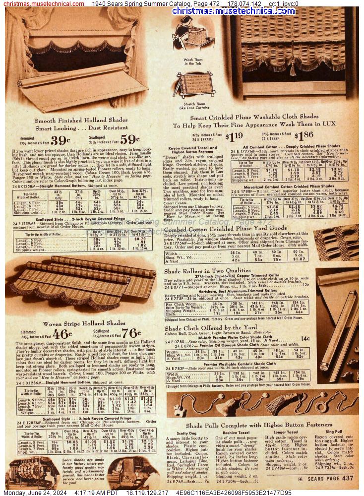 1940 Sears Spring Summer Catalog, Page 472