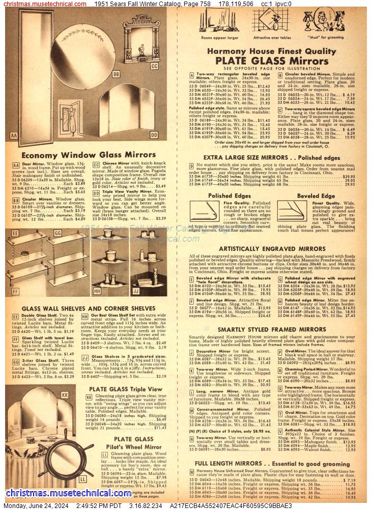 1951 Sears Fall Winter Catalog, Page 758