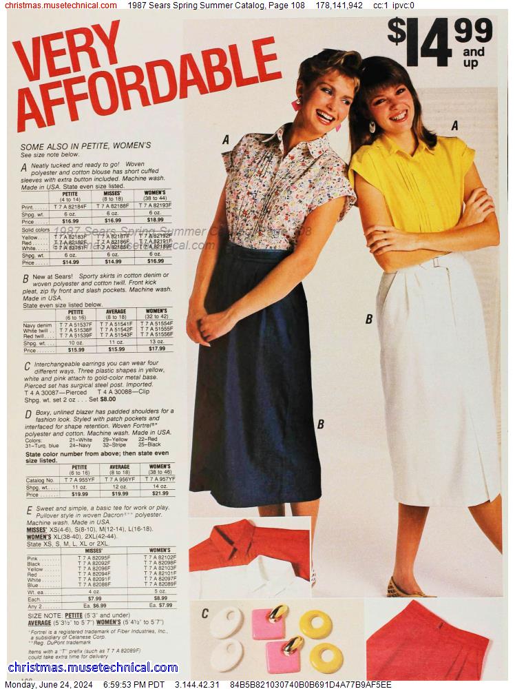 1987 Sears Spring Summer Catalog, Page 108