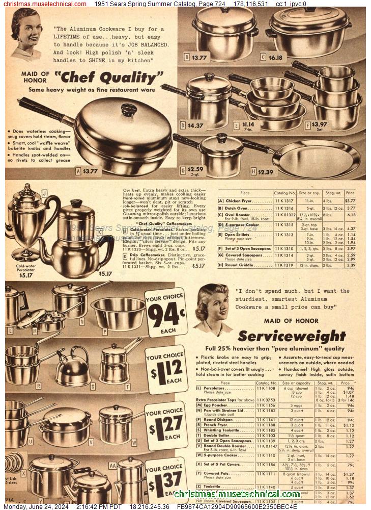 1951 Sears Spring Summer Catalog, Page 724