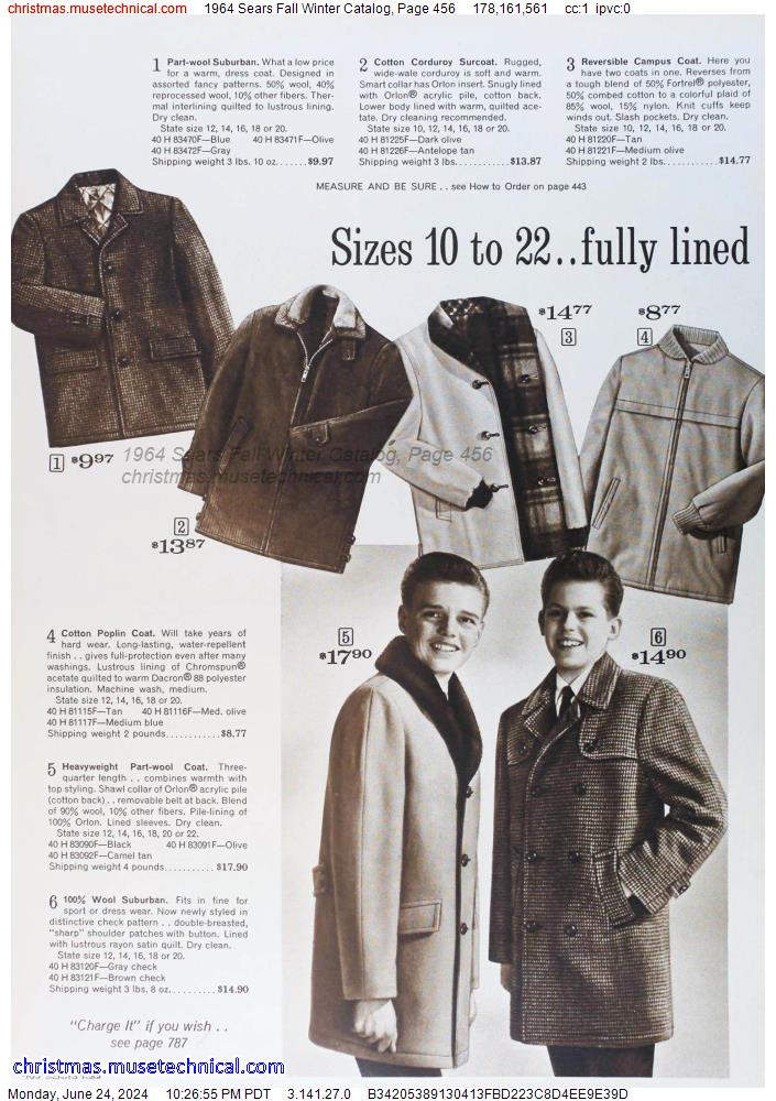 1964 Sears Fall Winter Catalog, Page 456