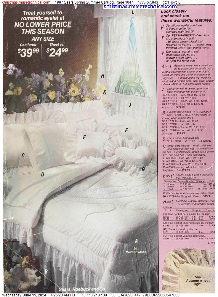 1987 Sears Spring Summer Catalog, Page 1047