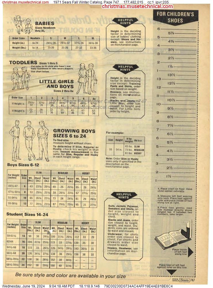 1971 Sears Fall Winter Catalog, Page 747