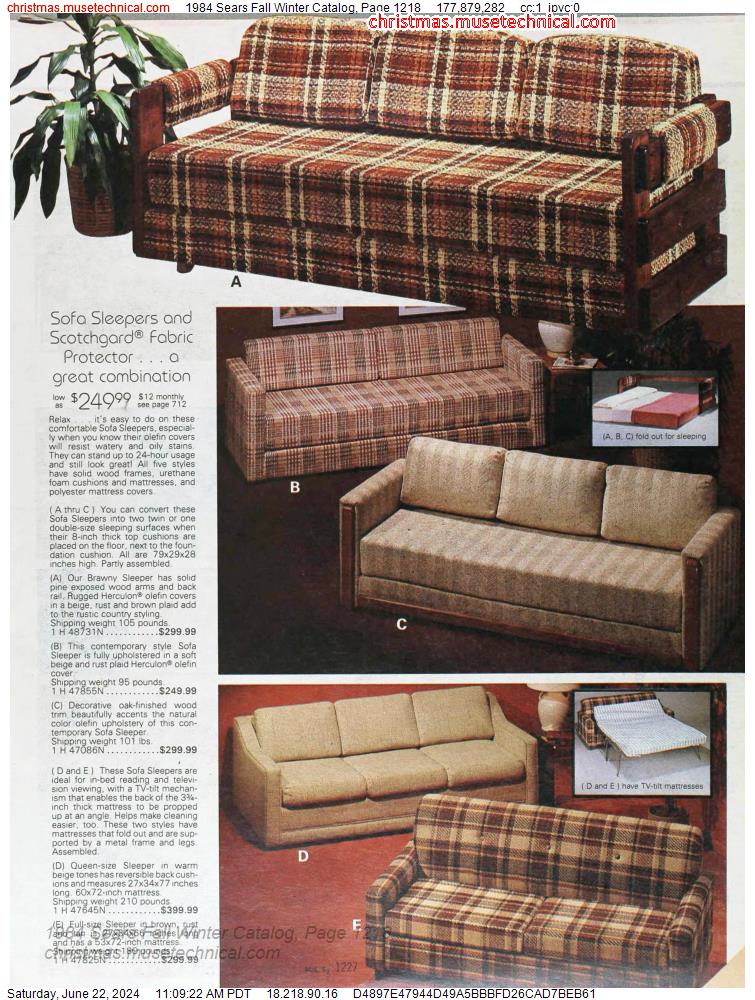 1984 Sears Fall Winter Catalog, Page 1218