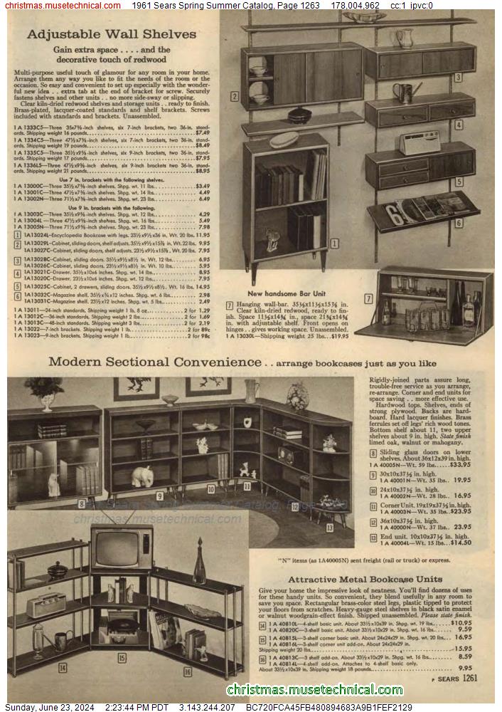 1961 Sears Spring Summer Catalog, Page 1263