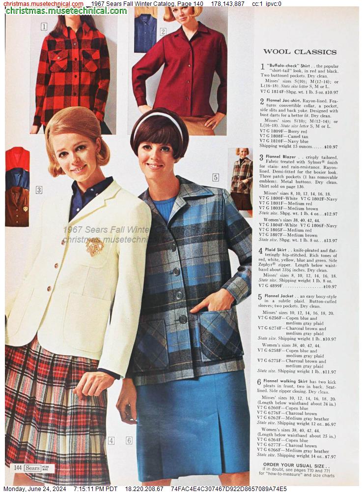 1967 Sears Fall Winter Catalog, Page 140