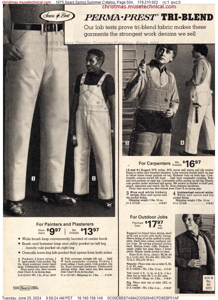 1975 Sears Spring Summer Catalog, Page 504
