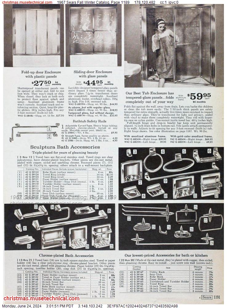 1967 Sears Fall Winter Catalog, Page 1189