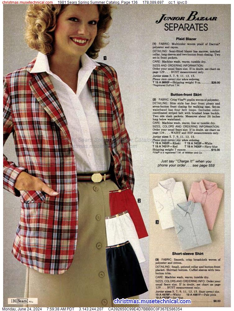 1981 Sears Spring Summer Catalog, Page 136
