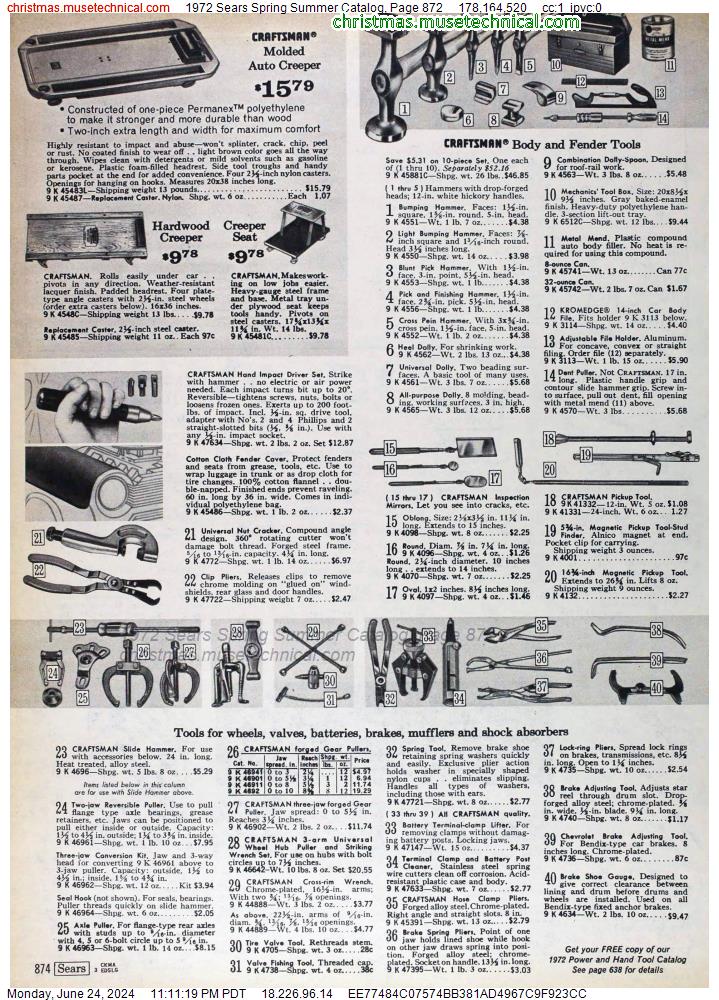 1972 Sears Spring Summer Catalog, Page 872