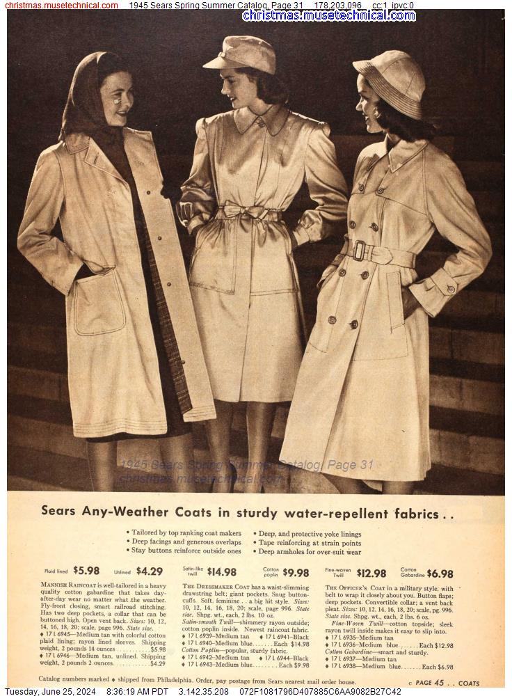 1945 Sears Spring Summer Catalog, Page 31