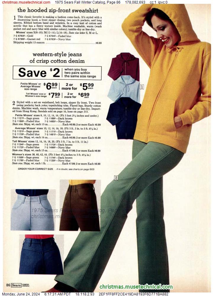 1975 Sears Fall Winter Catalog, Page 86