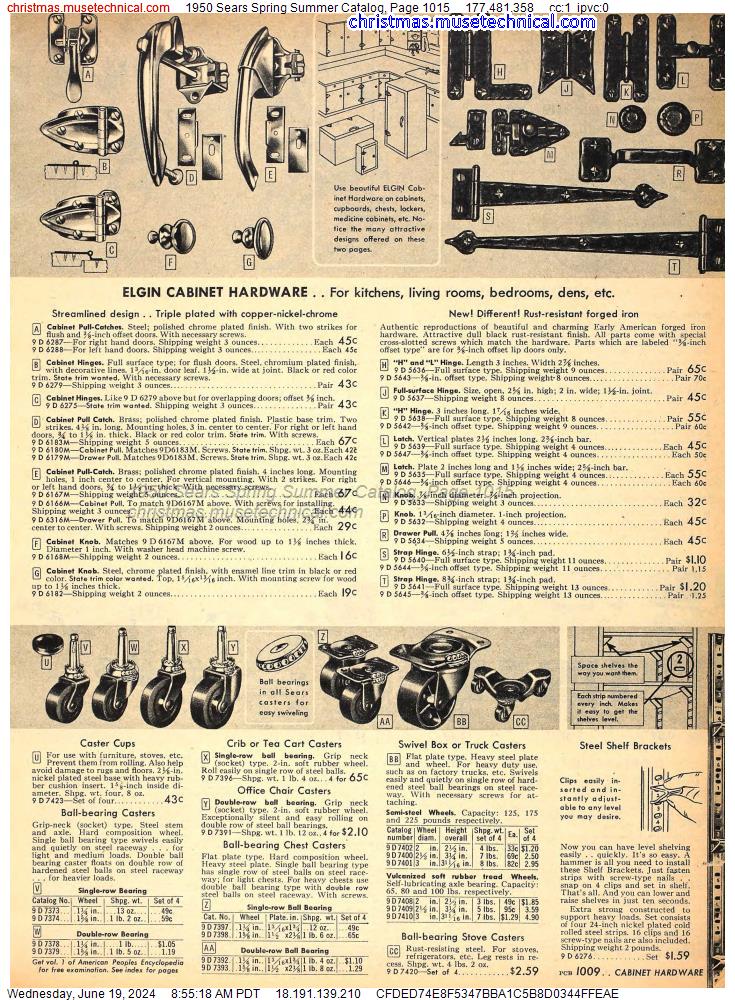 1950 Sears Spring Summer Catalog, Page 1015