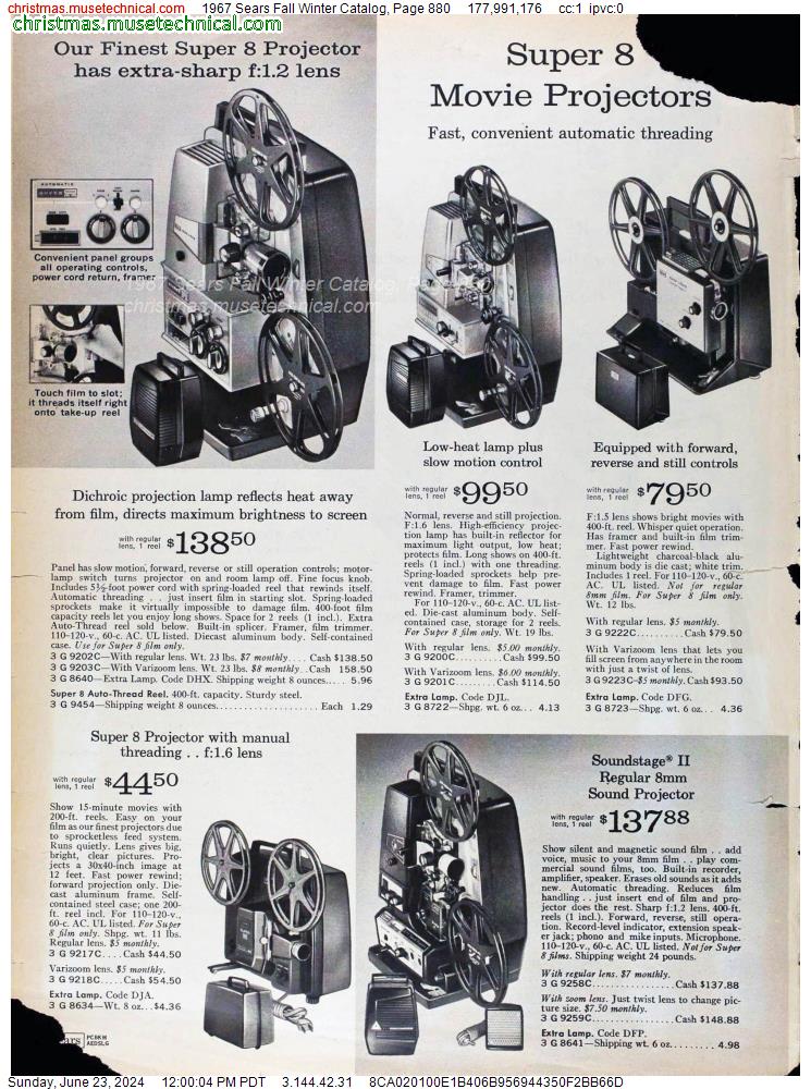 1967 Sears Fall Winter Catalog, Page 880