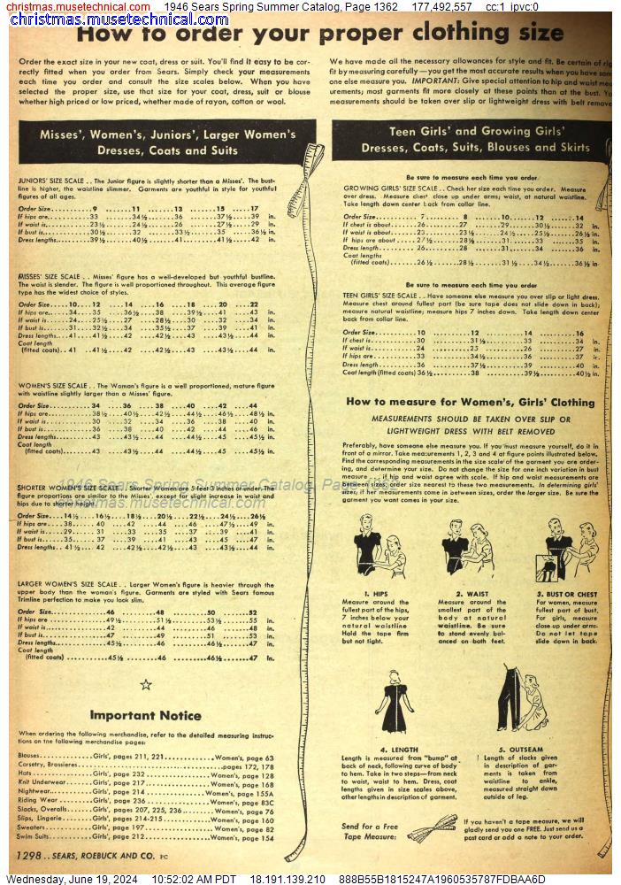 1946 Sears Spring Summer Catalog, Page 1362