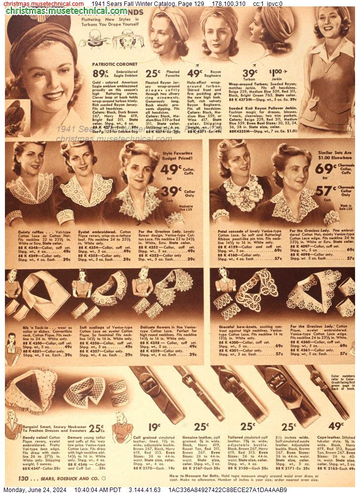 1941 Sears Fall Winter Catalog, Page 129