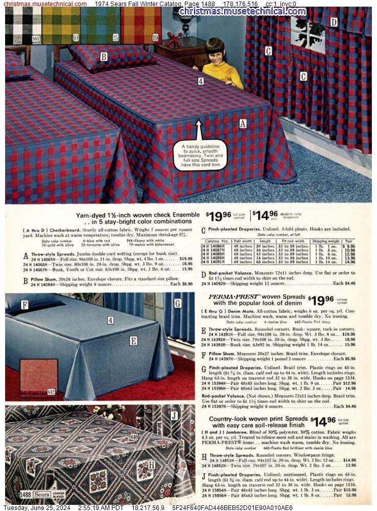 1974 Sears Fall Winter Catalog, Page 1488