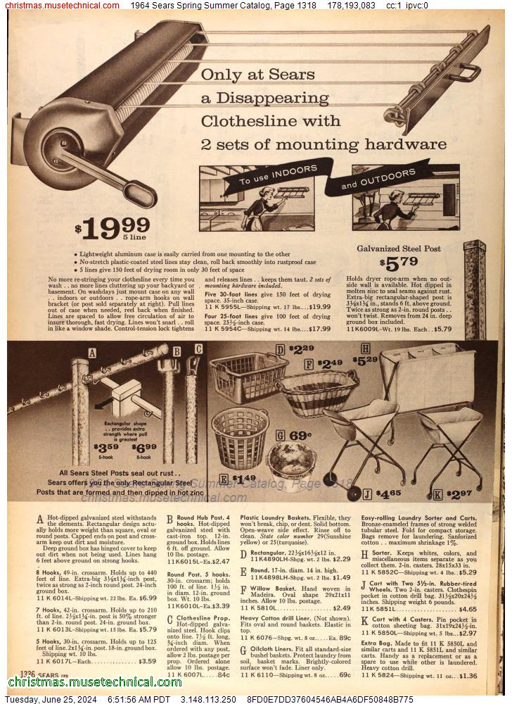1964 Sears Spring Summer Catalog, Page 1318