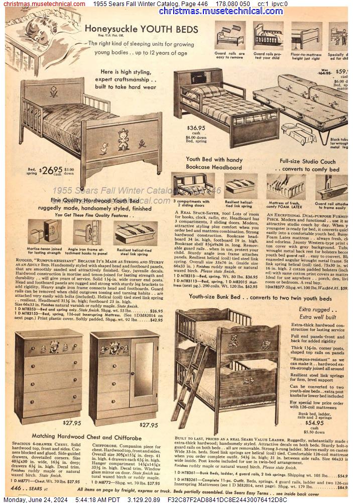 1955 Sears Fall Winter Catalog, Page 446