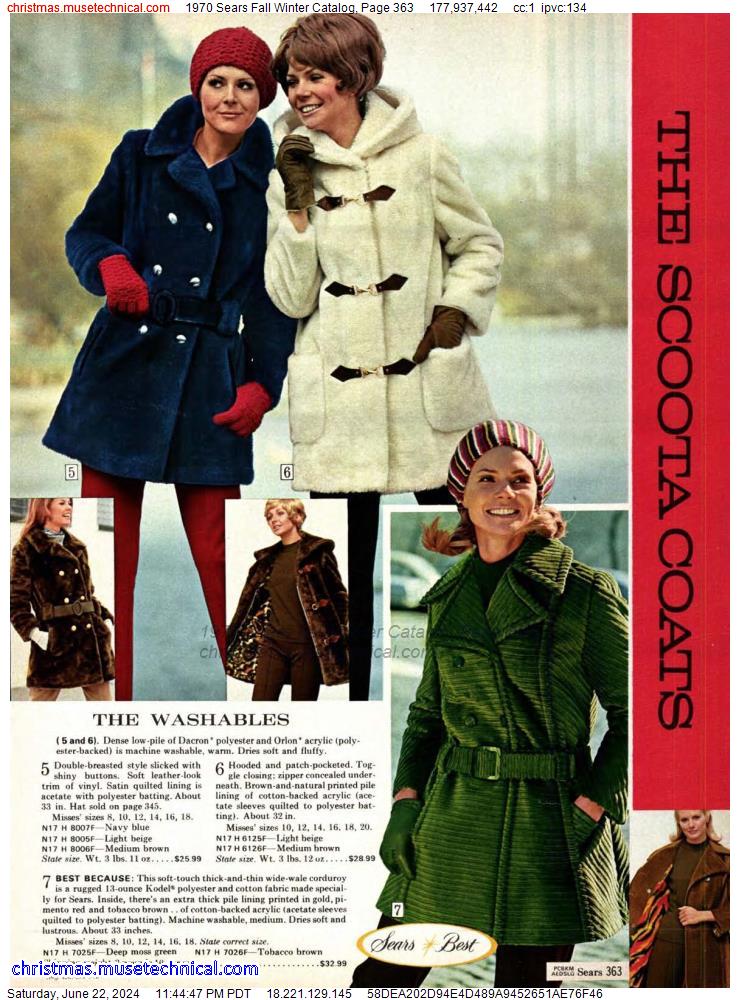 1970 Sears Fall Winter Catalog, Page 363
