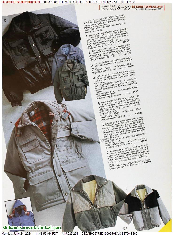 1985 Sears Fall Winter Catalog, Page 437