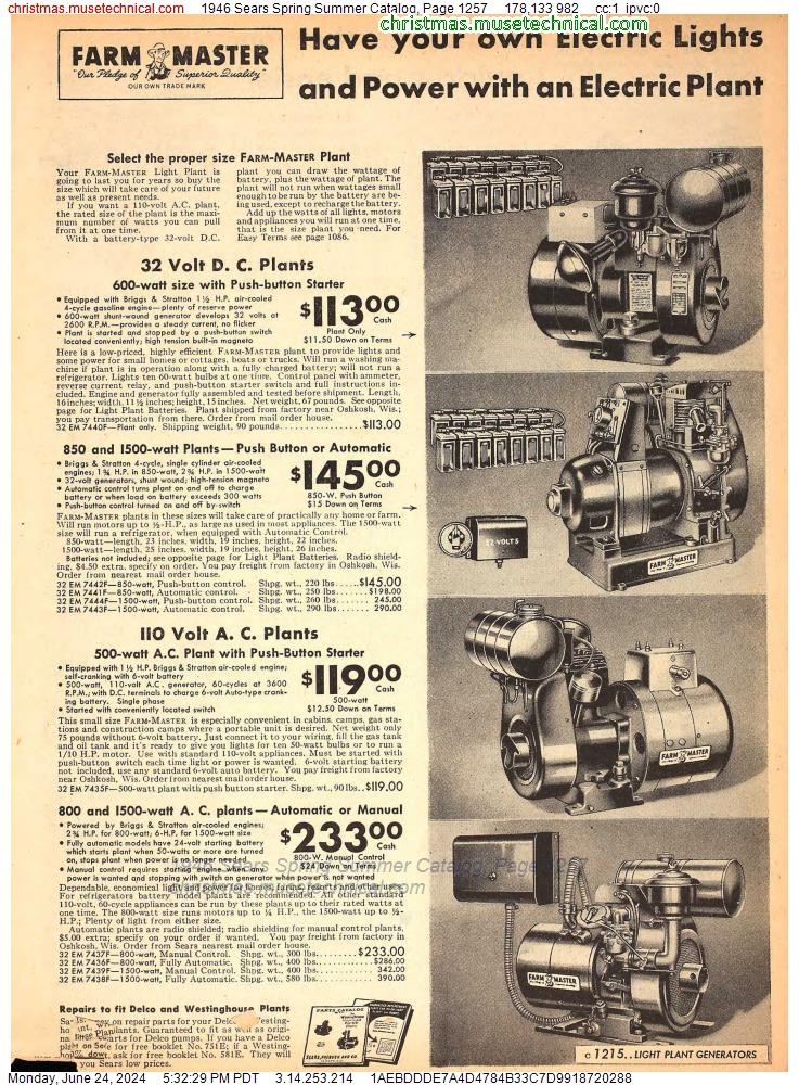 1946 Sears Spring Summer Catalog, Page 1257