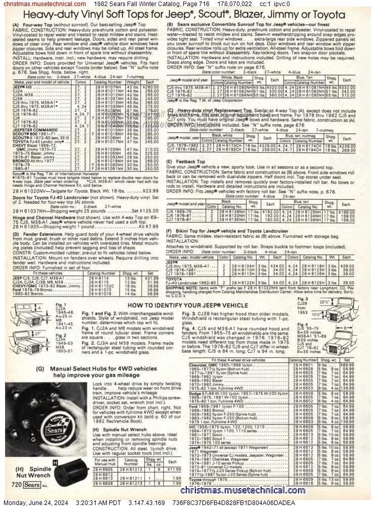 1982 Sears Fall Winter Catalog, Page 716