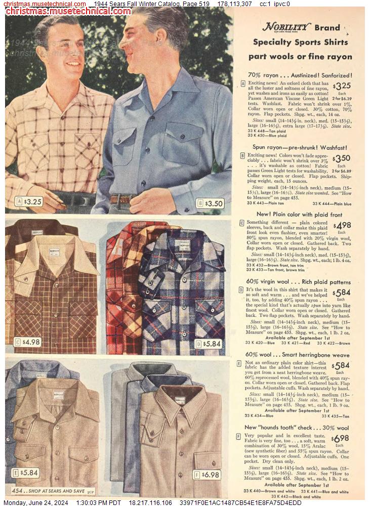 1944 Sears Fall Winter Catalog, Page 519