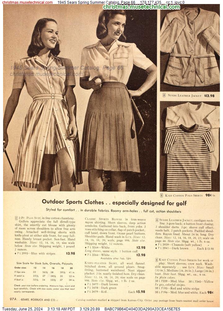 1945 Sears Spring Summer Catalog, Page 66