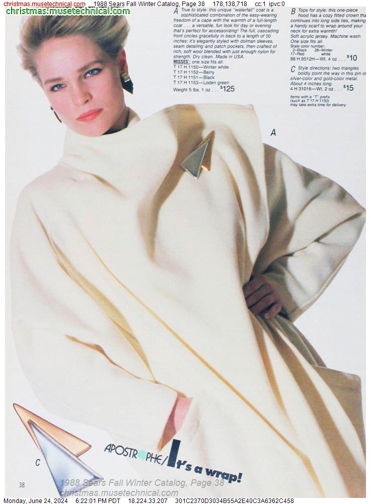 1988 Sears Fall Winter Catalog, Page 38