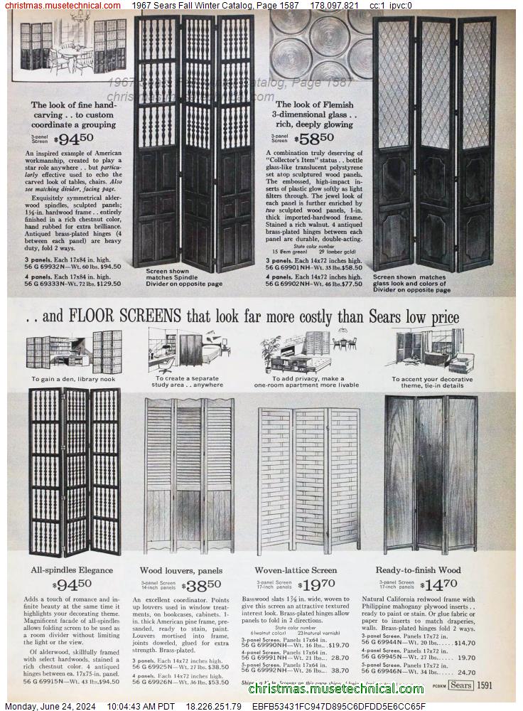 1967 Sears Fall Winter Catalog, Page 1587