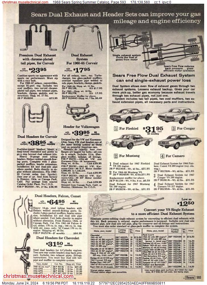 1968 Sears Spring Summer Catalog, Page 593