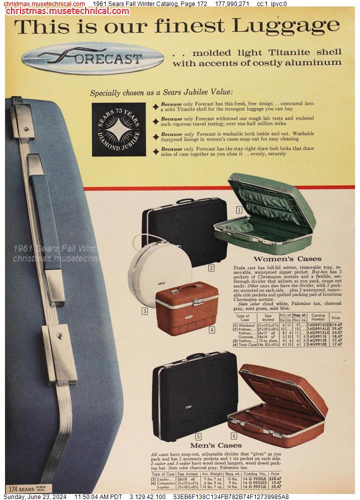 1961 Sears Fall Winter Catalog, Page 172