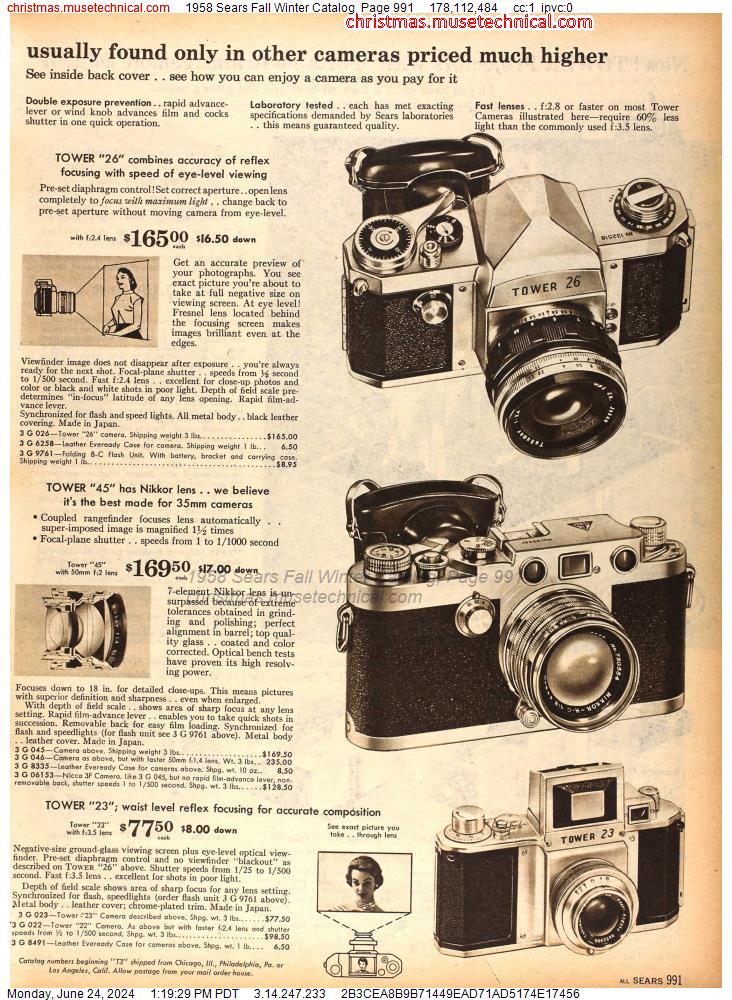 1958 Sears Fall Winter Catalog, Page 991