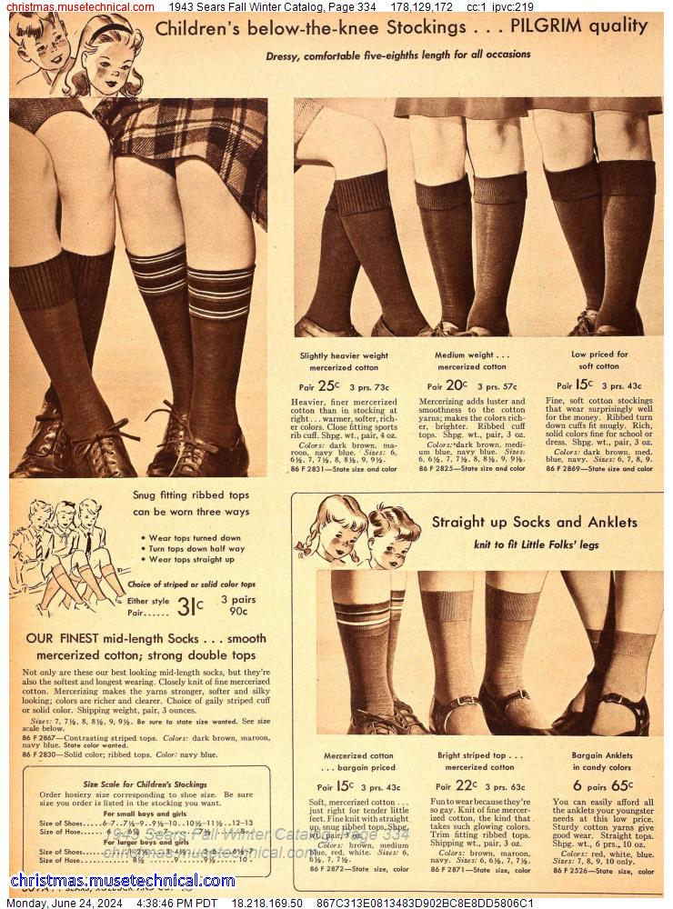 1943 Sears Fall Winter Catalog, Page 334