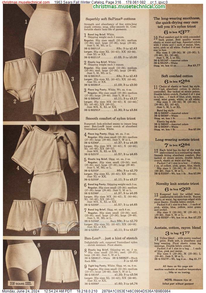 1963 Sears Fall Winter Catalog, Page 316