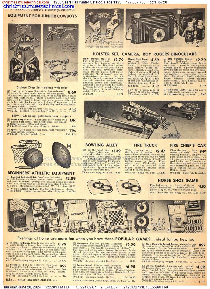 1950 Sears Fall Winter Catalog, Page 1135